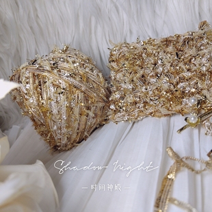 手混线【时间神殿】重工华丽风爆闪金diy手编特色毛线手作包配线