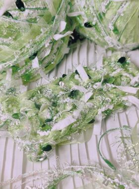 手混线【翠玉泉】幻闪春季绿色系手编diy特色毛线团可编织包卡套