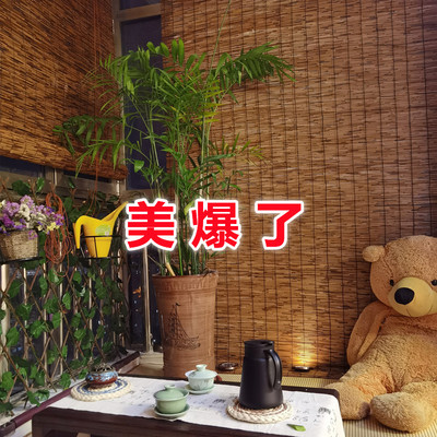 复古禅意隔断草席中式芦苇帘子