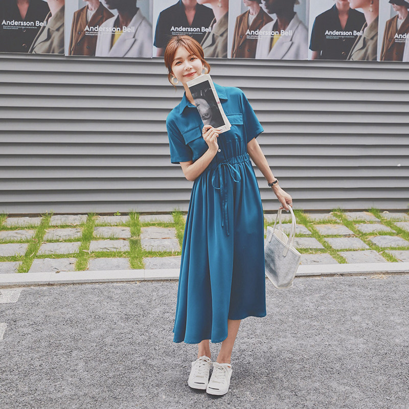 现货！2021新款高腰显瘦衬衫连衣裙166-8861P85K138，女装连衣裙，茜茜公主