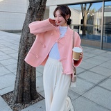 2022冬季新款现货盘扣风80毛双面呢外套166-9973P280K438，女装毛呢外套，茜茜公主