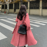 2022冬季新款现货千鸟格时尚双面呢长款大衣166-9961P265K398，女装毛呢外套，茜茜公主