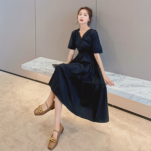 现货！2021新款好数据显瘦衬衫连衣裙166-8865 黑图片