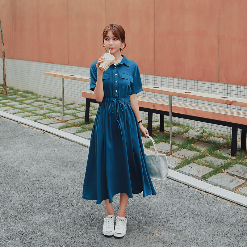 现货2021韩版女显瘦宽松夏森系166-1027P75控128蛋黄色,女装连衣裙,茜茜公主
