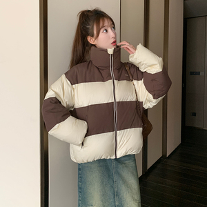 2023冬季新款现货时尚条纹短款50绒羽绒服166-6629P220K308