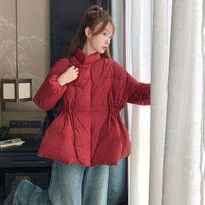 2025冬季新款现货复古盘扣中式羽绒服小个子50绒166-6630P220K328，女装短外套，茜茜公主