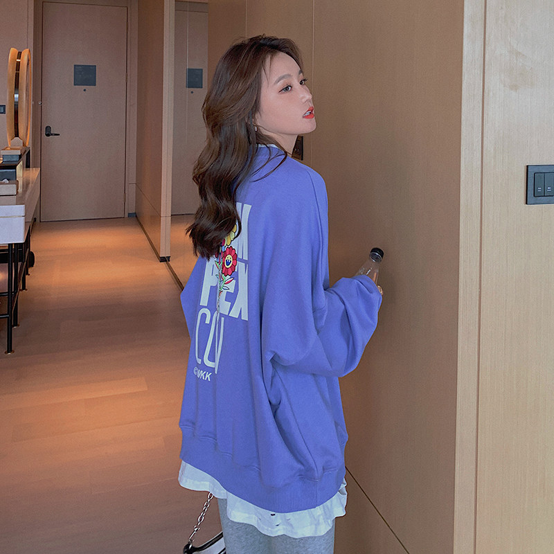 现货2021春季宽松卫衣166-8826P80控138 紫色图片