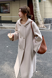 2022冬季新款现货韩版宽松双排扣双面呢外套166-9906P255K398，女装毛呢外套，茜茜公主