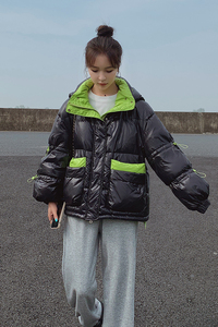 2022冬季新款黑色小个子短款羽绒服166-8652P260K418图片