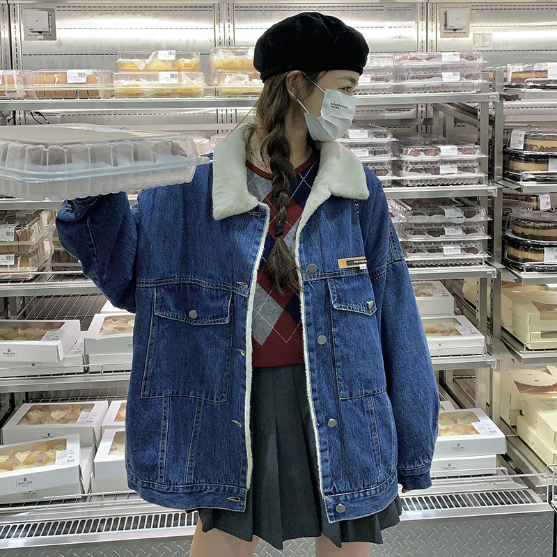 2024冬季现货牛仔拼毛休闲外套166-6601P195K288,女装短外套,茜茜公主