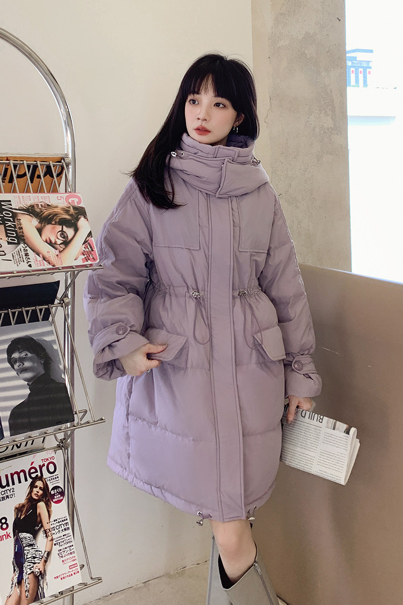 2022冬季现货韩版中长款收腰羽绒服166-8638P260K418,女装羽绒服,茜茜公主