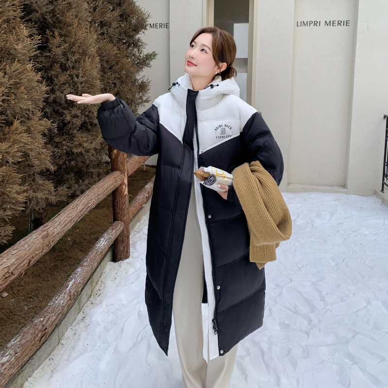 2025冬季新款现货独特超好看黑白撞色款90羽绒服166-2598P320K458，女装羽绒服，茜茜公主