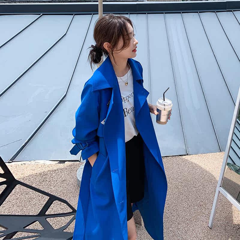 2023春季现货克莱因蓝风衣外套166-8262P155K228,女装风衣,茜茜公主