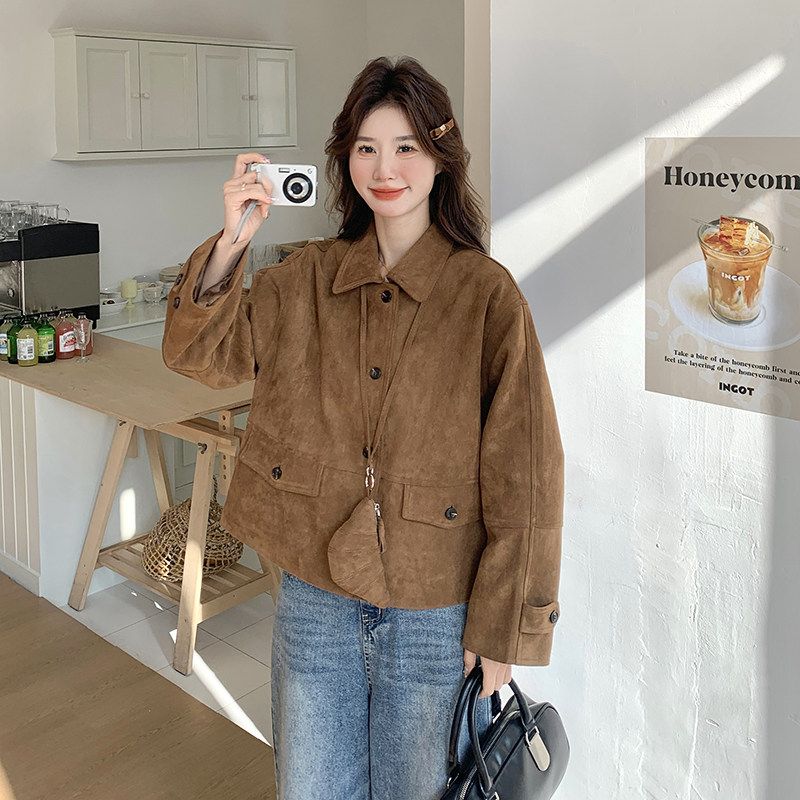2025秋季鹿皮绒短外套配小包166-2518P135K208,女装短外套,茜茜公主