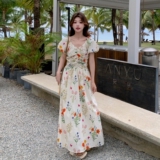 俏皮减龄收腰碎花连衣裙女夏2025新款甜美风爆款气质收腰显瘦长裙，女装连衣裙，茜茜公主