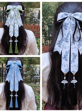 大蝴蝶结发卡飘带古风汉服马面裙