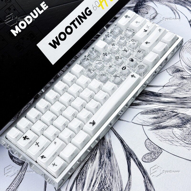 Made68克罗心主题水晶果冻键帽侧刻原厂高度注塑机械键盘wooting图片