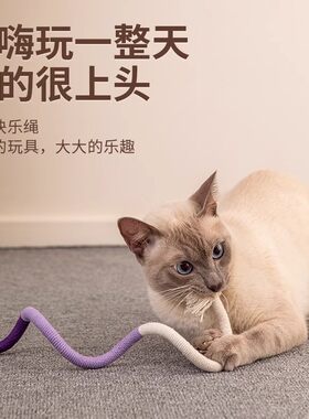 猫玩具咬咬绳逗猫棒磨牙棒耐咬非猫薄荷自嗨解闷幼猫玩具宠物用品