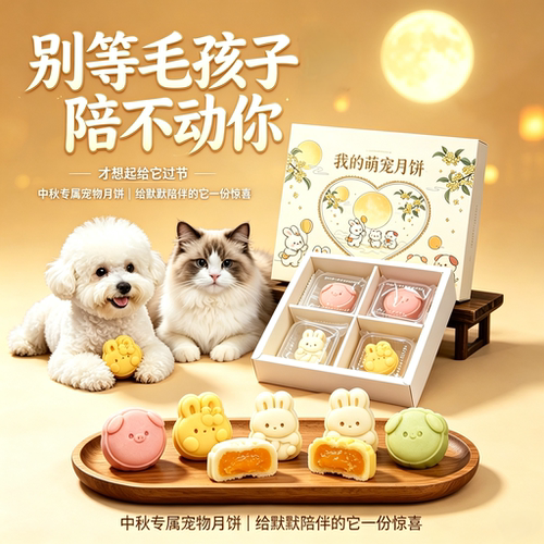 【抖音同款】宠物中秋月饼猫咪狗狗零食礼盒冻干真肉营养训练奖励