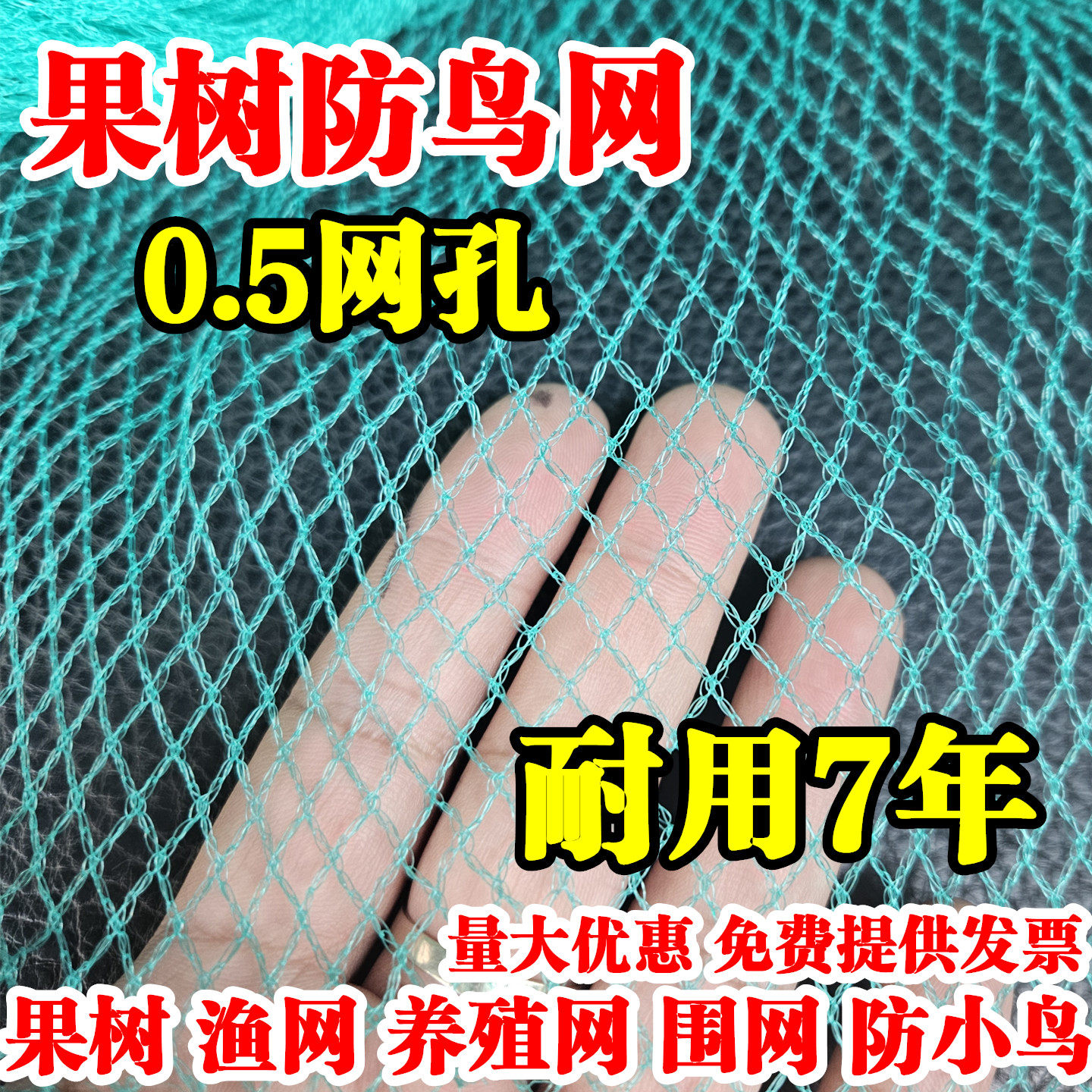 果树防鸟网0.5网孔渔网养殖网防小鸟嘉宝果树樱桃网阳台蔬菜围网