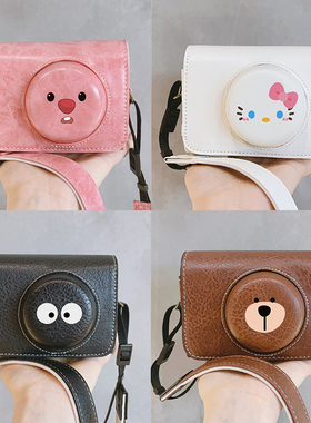 适用G7X卡通横版卡片机rx100包ZV1F卡通可爱GR通用皮套ZV1