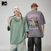 垂顺绒感t恤 夏大面积趣味生肖人物印花短袖 NMAX大码 潮牌男装