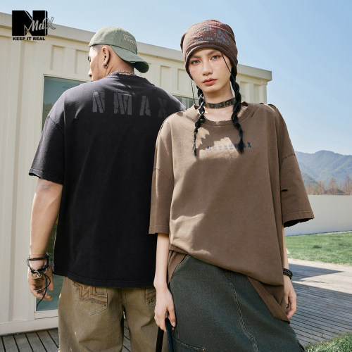 不规则破洞短袖T恤N-MAX潮牌男装