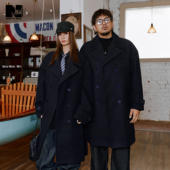 潮牌男装 25年冬季 新款 NMAX大码 潮流双排扣加厚外套中长款 毛呢大衣