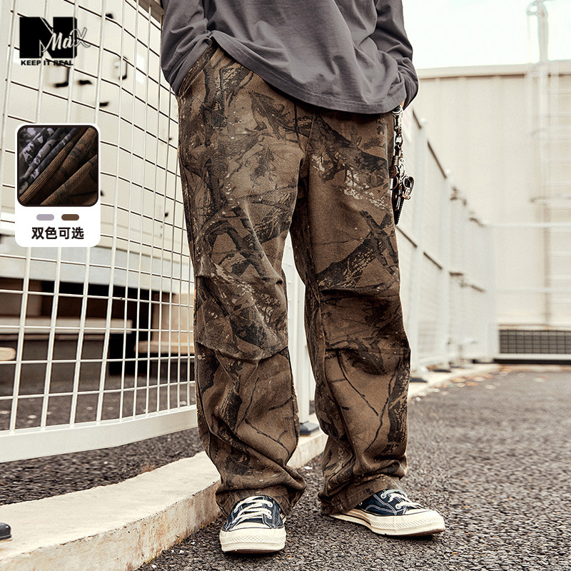 树纹迷彩牛仔裤N-MAX潮牌男装