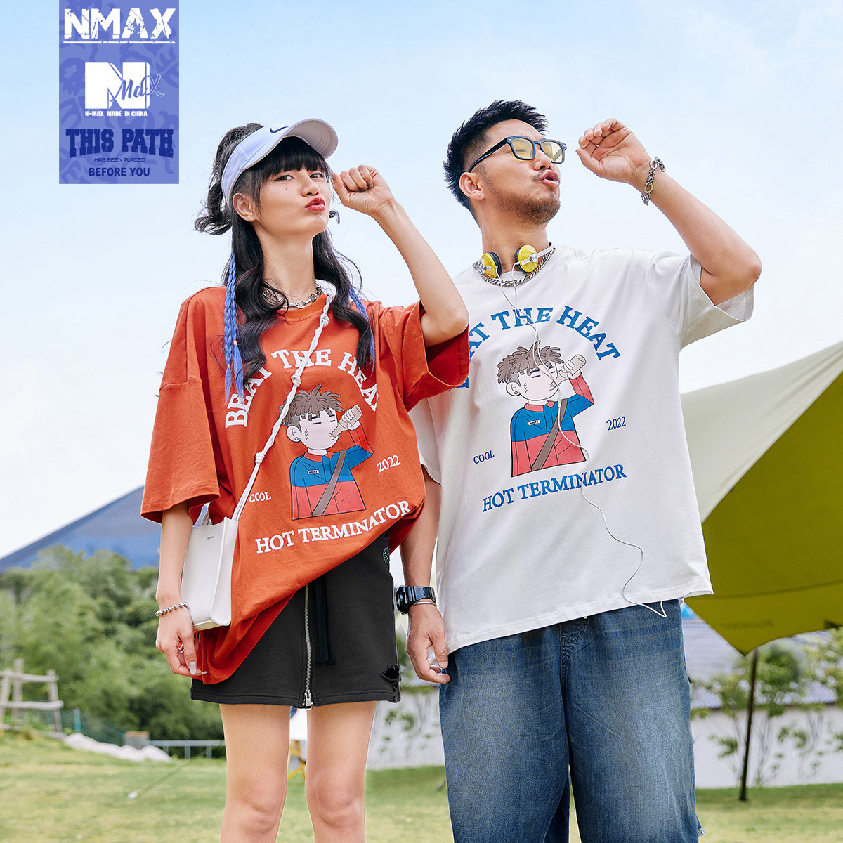 nmax大码男装潮牌原创设计创意趣味印花胖子宽松夏季加大短袖t恤