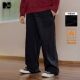 加绒黑色直筒运动长裤 NMAX大码 加厚保暖 新款 美式 潮牌男装 25年冬季