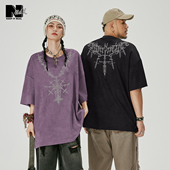 无感印花垂感透气短袖 夏季 T恤环保麂皮显瘦上衣 潮牌男装 NMAX大码