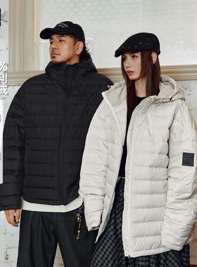 NMAX大码潮牌男装25年冬季新款90绒子轻薄排骨羽绒服短款连帽外套