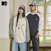 T恤加肥加大情侣同款 NMAX大码 拼色插肩袖 长袖 潮牌男装 25年秋新品