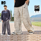 装 NMAX大码 不规则渐变印花垂感长裤 透气直筒裤 潮牌男装 25年夏新品