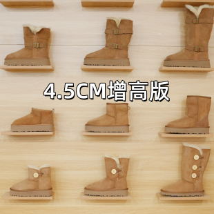 厚底雪地靴女增高羊皮毛一体加绒短筒2025年冬棉鞋河南桑坡村保暖