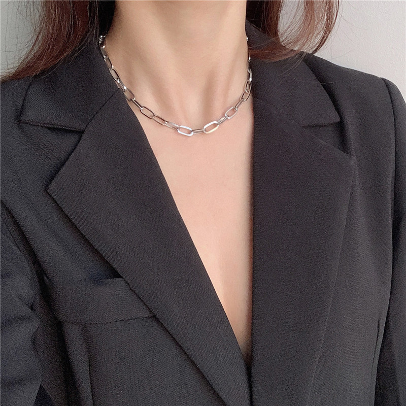 简约链条女ins钛钢褪色潮嘻哈