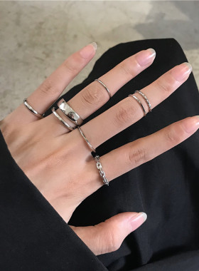 7件套ins冷淡风戒指女小众设计