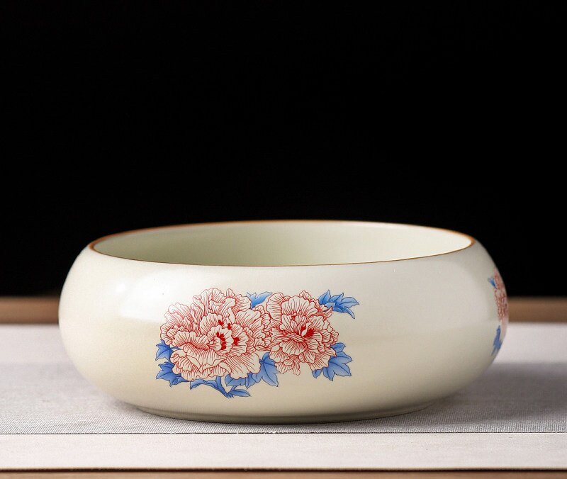 创意中式潮流陶瓷烟灰缸大码 家用客厅桌面轻奢多功能垃圾收纳缸