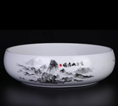 茶洗笔洗 多功能果皮垃圾收纳茶渣缸 陶瓷时尚 烟灰缸超大家用中式