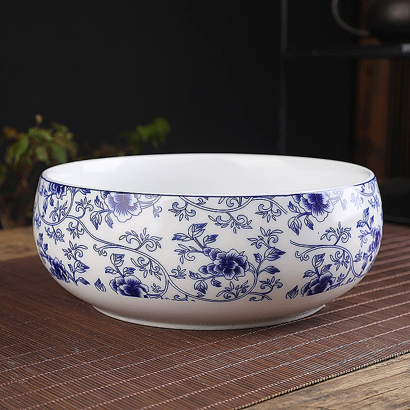 创意中式陶瓷烟灰缸大码轻奢茶桌茶渣缸家用客厅桌面多功能艾灸缸