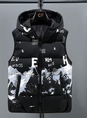 羽绒棉马甲男2025新款冬季双面穿加厚大码马夹青少年保暖坎肩背心