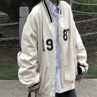 美式复古棒球服外套女2026春秋新款休闲运动时尚学生宽松绣花夹克
