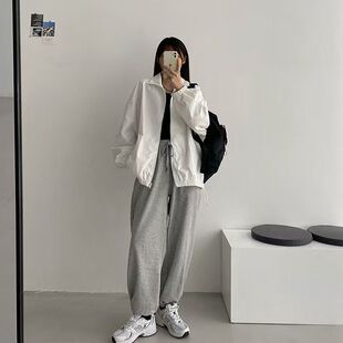 春秋休闲外套女百搭街头bf原宿风炸街宽松韩版学生白色棒球服ins