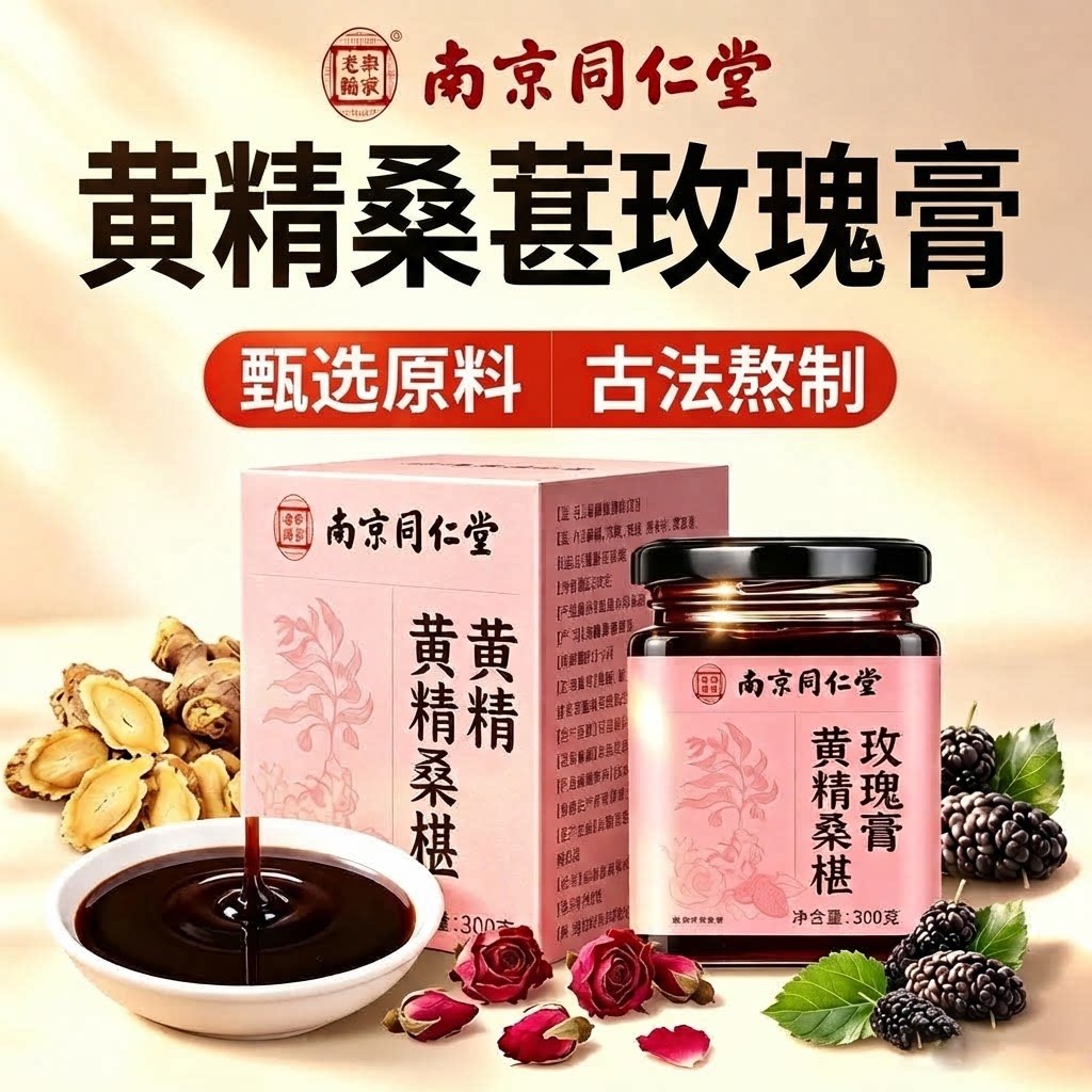 南京同仁堂黄精桑椹玫瑰膏官方旗舰店正品桑玫膏玫瑰膏药房直售gc
