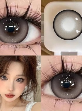 OLENS水光美瞳琉璃泪光棕半年抛两片大小直径彩色隐形眼镜6tb