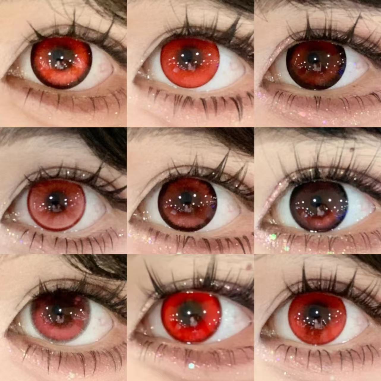 红色美瞳cos日抛万圣节克鲁鲁夜神月松冈凛绫波丽渚薰刃年doyaWE