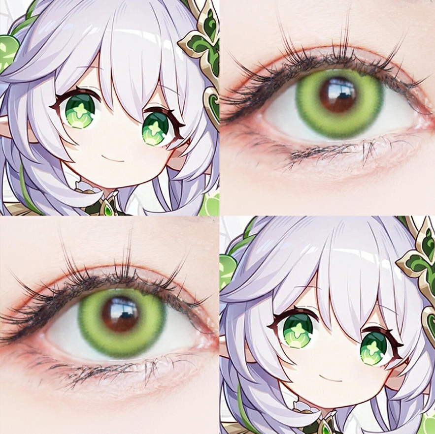 小草神cos美瞳半年抛绿色纳西妲大直径显色混血正品隐形眼镜WE