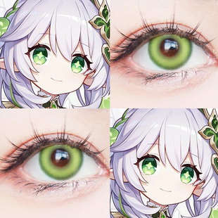 小草神cos美瞳半年抛绿色纳西妲大直径显色混血正品隐形眼镜WE