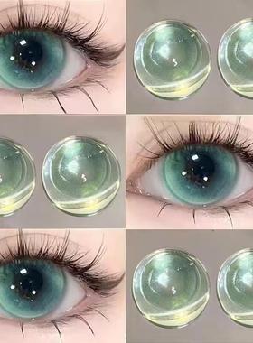 两片装】闪光薄荷美瞳绿色混血cos大直径半年抛隐形眼镜旗舰店CST